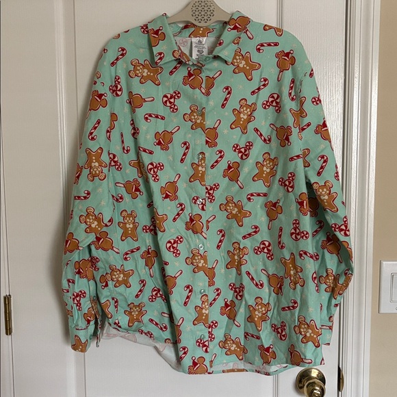 Disney Parks Mint Gingerbread  CandyCane Holiday Christmas Mickey Pajama  Set - Picture 4 of 10